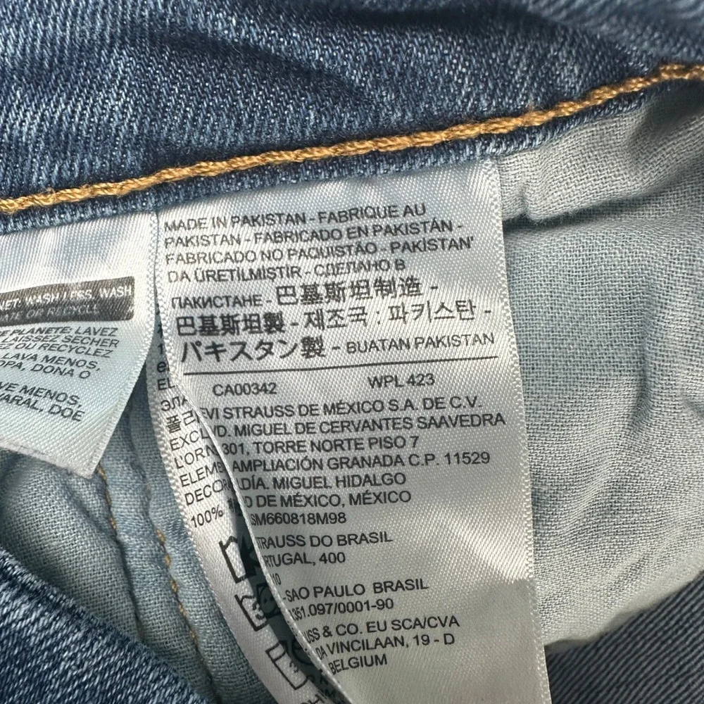 Levi's 511 Jeans Men's 34x30 Blue Slim Fit Denim‎ Medium Wash Western Rodeo Fade